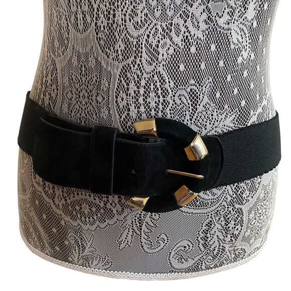 Vintage Omega Stretch Belt With Gold Accents - Picture 1 of 6